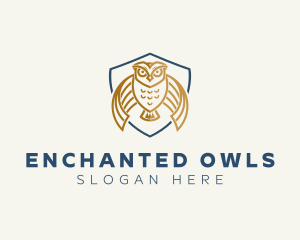 Owl Shield Crest logo