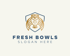 Owl Shield Crest logo design