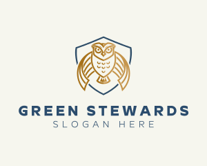 Owl Shield Crest logo design