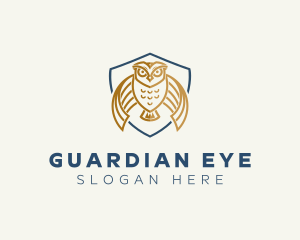 Owl Shield Crest logo design