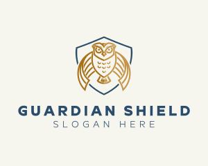 Owl Shield Crest logo design