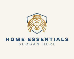 Owl Shield Crest logo design