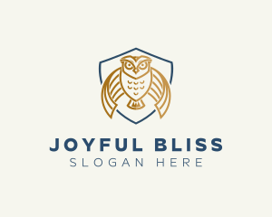 Owl Shield Crest logo design