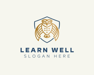 Owl Shield Crest logo design