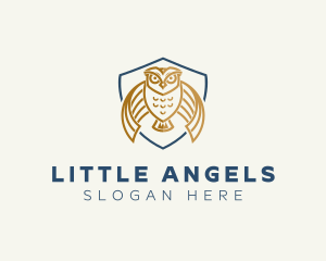 Owl Shield Crest logo design