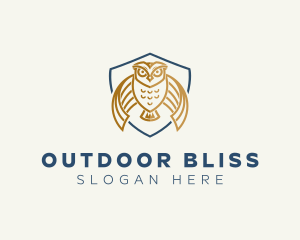 Owl Shield Crest logo design