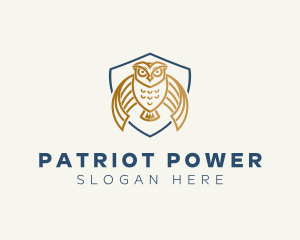 Owl Shield Crest logo design