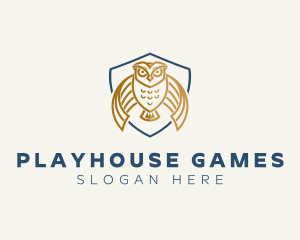 Owl Shield Crest logo design