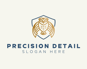 Owl Shield Crest logo design