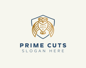 Owl Shield Crest logo design