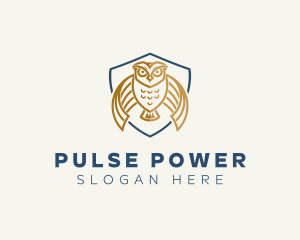 Owl Shield Crest logo design