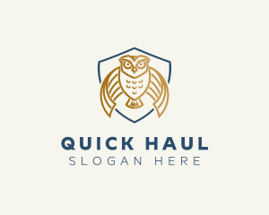 Owl Shield Crest logo design