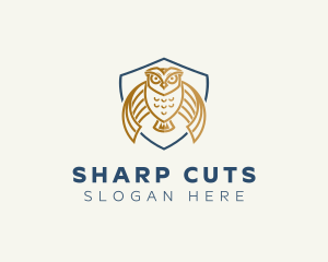 Owl Shield Crest logo design