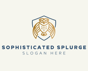 Owl Shield Crest logo design