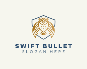 Owl Shield Crest logo design