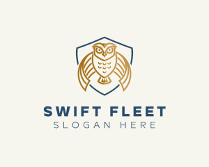 Owl Shield Crest logo design