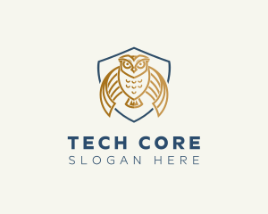 Owl Shield Crest logo design