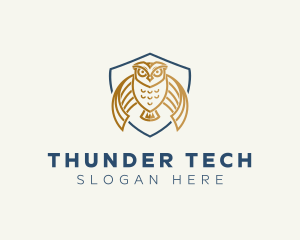 Owl Shield Crest logo design