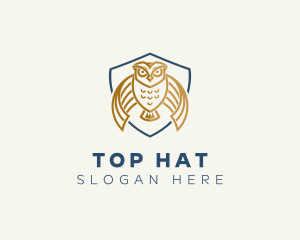 Owl Shield Crest logo design