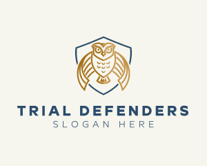 Owl Shield Crest logo design