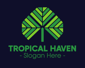 Green Tropical Palm logo design