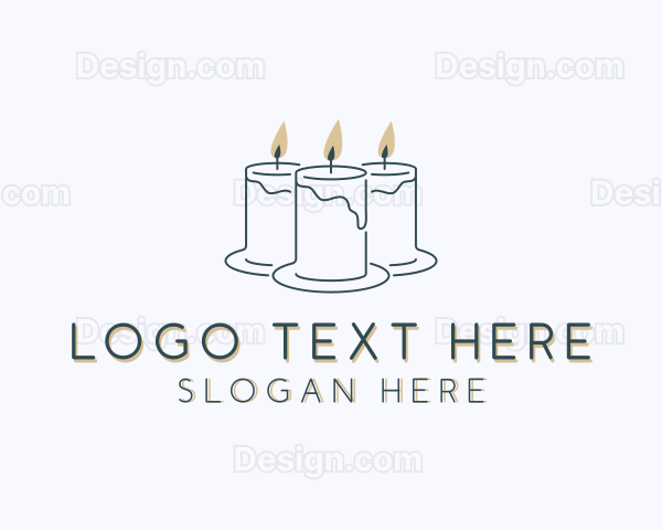 Candle Interior Design Decor Logo