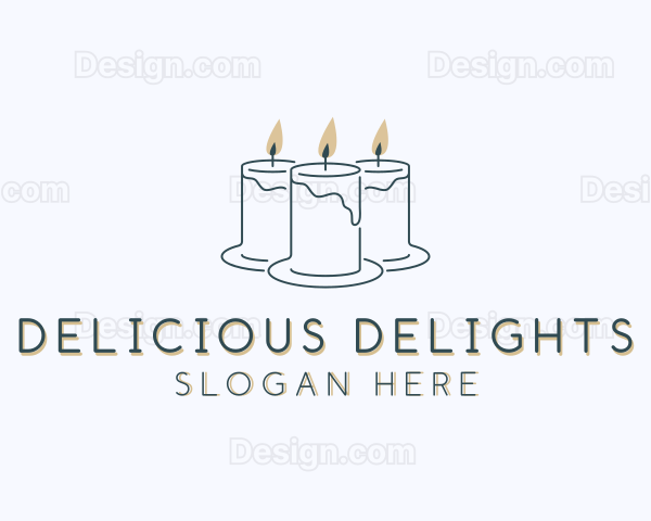 Candle Interior Design Decor Logo