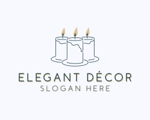 Candle Interior Design Decor logo design