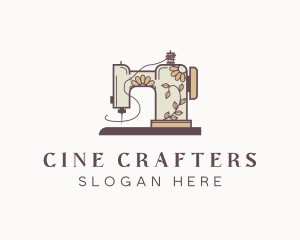 Floral Sewing Machine logo design