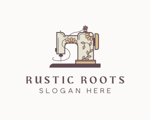 Floral Sewing Machine logo design