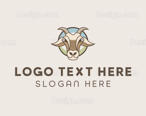 Goat Farm Animal Logo