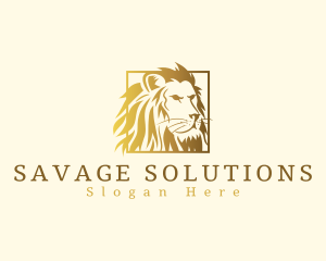 Golden Feline Lion logo design