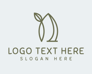 Minimalist Leaf Letter N logo