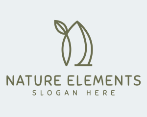 Minimalist Leaf Letter N logo design