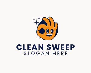 Clean Hand Character logo design