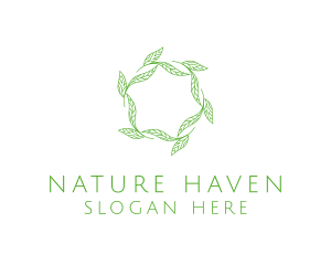 Green Nature Leaves logo design