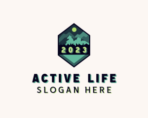 Mountain Trekking Adventure logo design