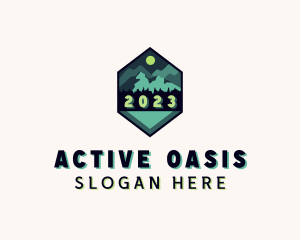 Mountain Trekking Adventure logo design