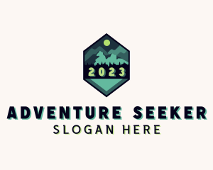 Mountain Trekking Adventure logo design