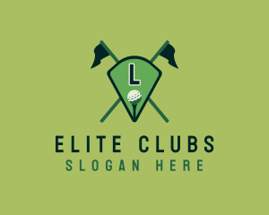 Golf Flag Country Club logo design