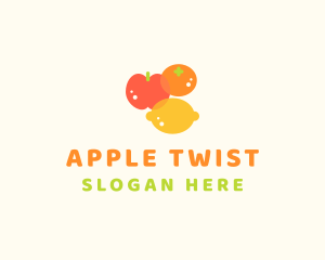 Orange Apple Lemon Fruit logo design