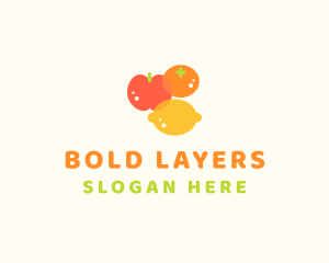 Orange Apple Lemon Fruit logo design