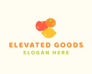 Orange Apple Lemon Fruit logo design