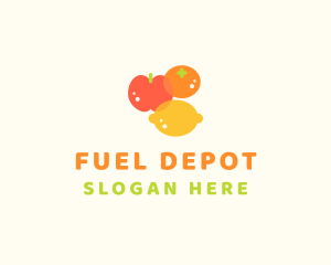 Orange Apple Lemon Fruit logo design