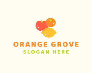 Orange Apple Lemon Fruit logo