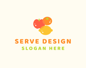 Orange Apple Lemon Fruit logo design