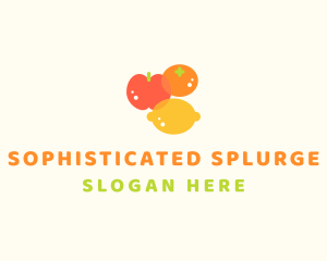 Orange Apple Lemon Fruit logo design