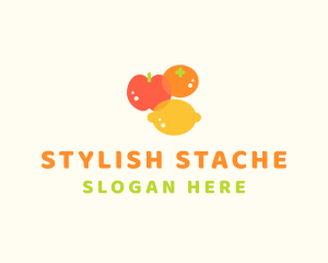 Orange Apple Lemon Fruit logo design