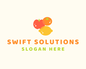 Orange Apple Lemon Fruit logo design