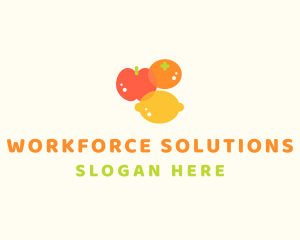 Orange Apple Lemon Fruit logo design